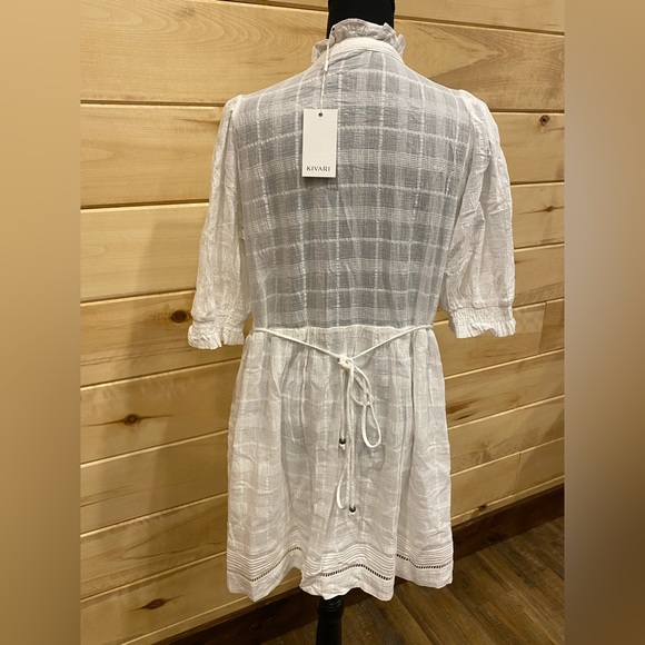 Kivari Serena Babydoll Mini Dress - White - size 10 US - NWT - Picture 14 of 16